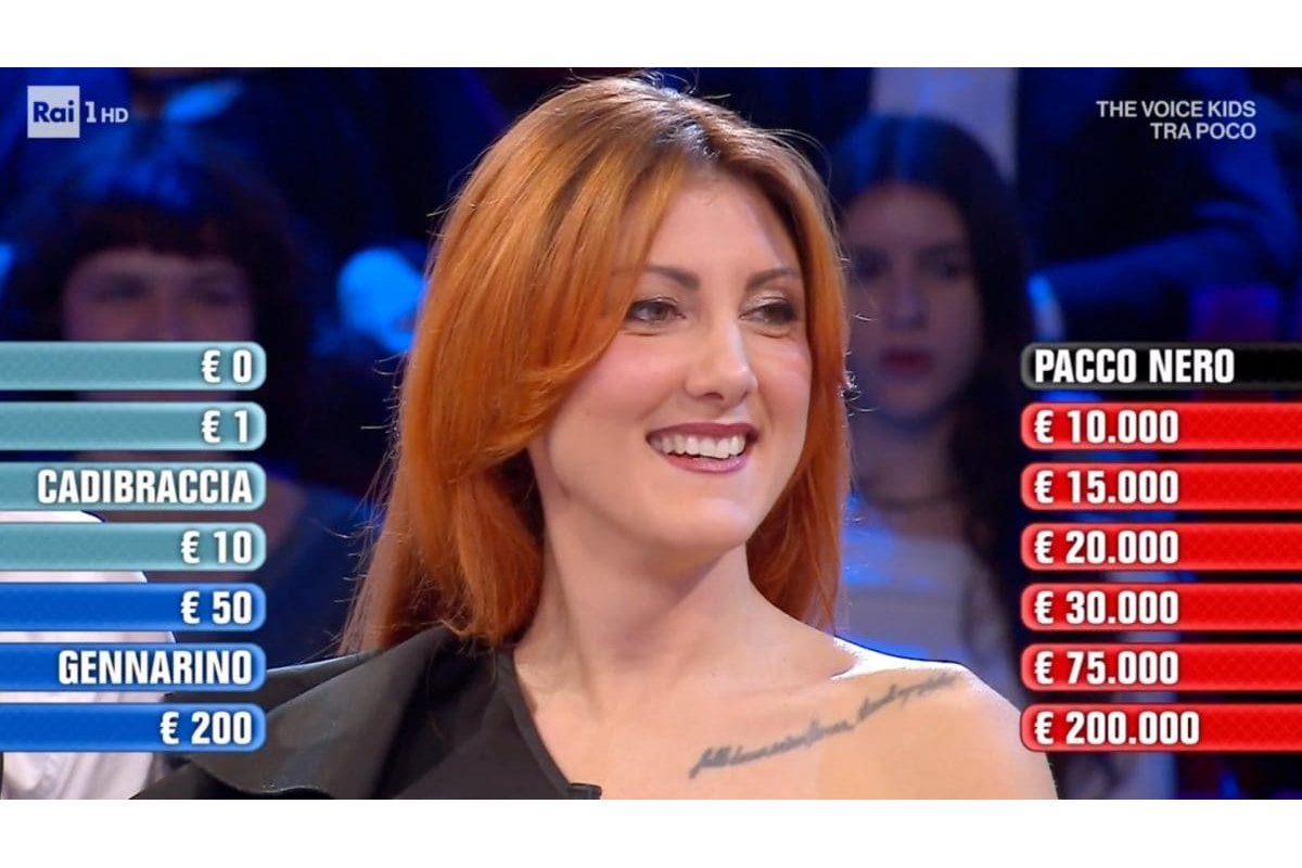 Johara della Valle d'Aosta durante la puntata di Affari Tuoi